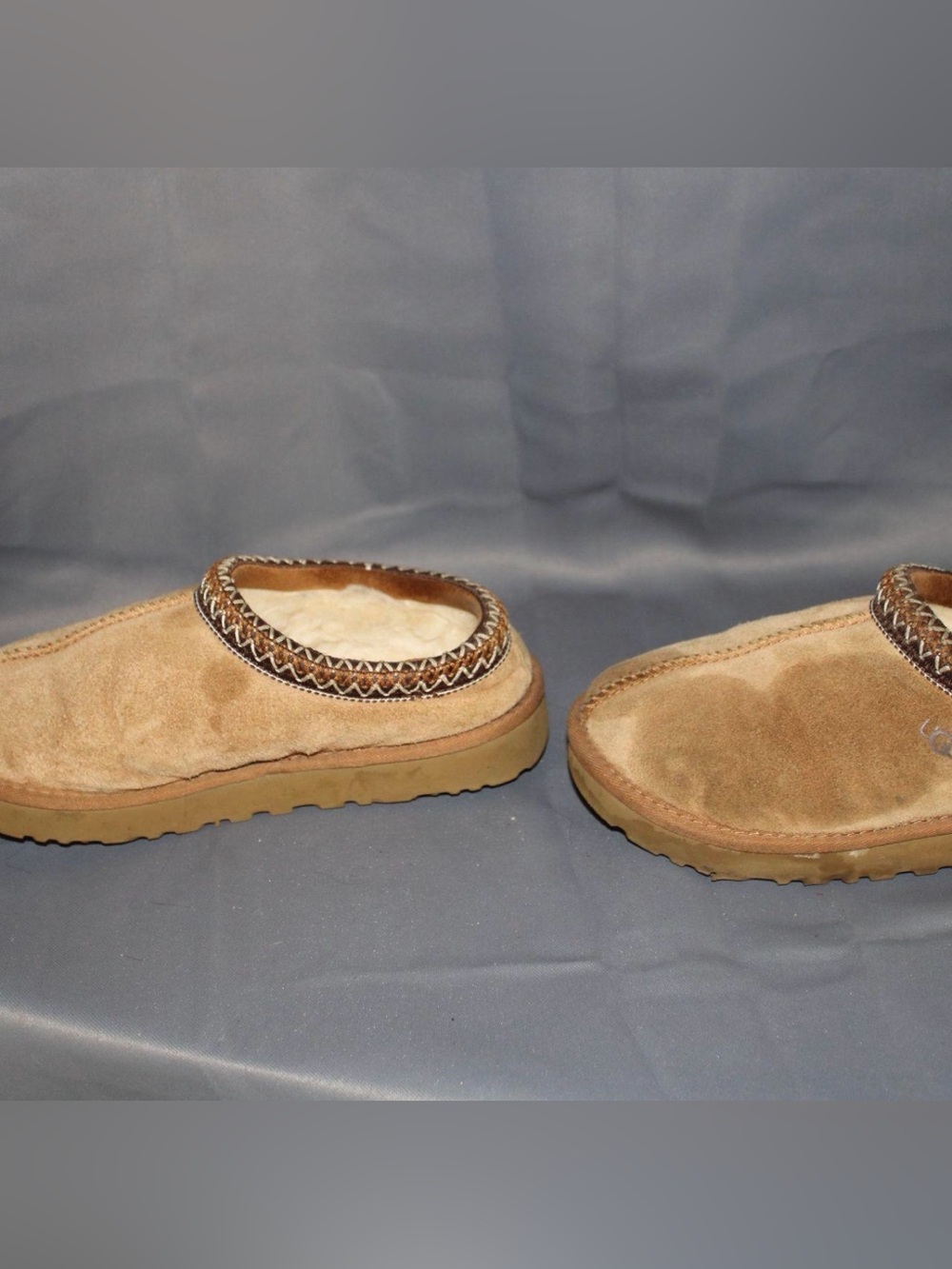 UGG Women's Chestnut Suede Shearling Slip-On Slippers